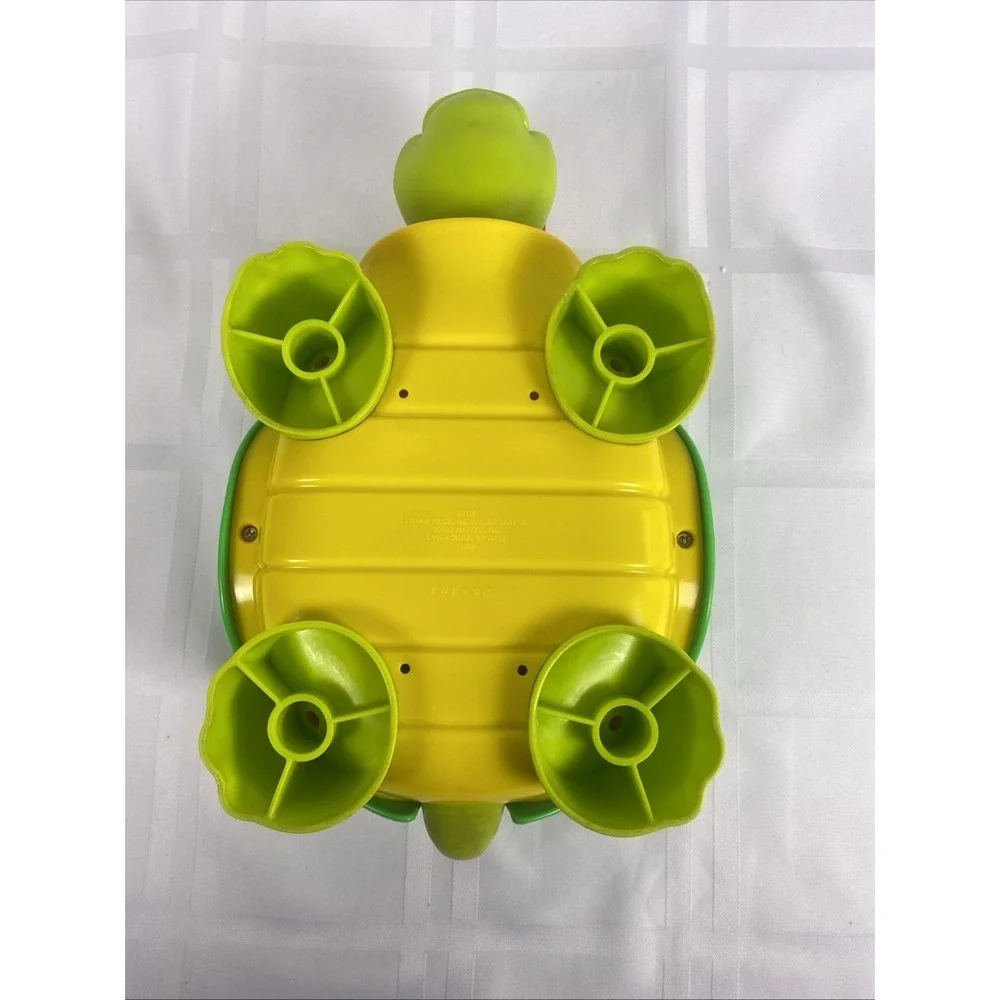 Vintage 2002 Fisher Price Tappy the Green Turtle Shape Press Baby Toy